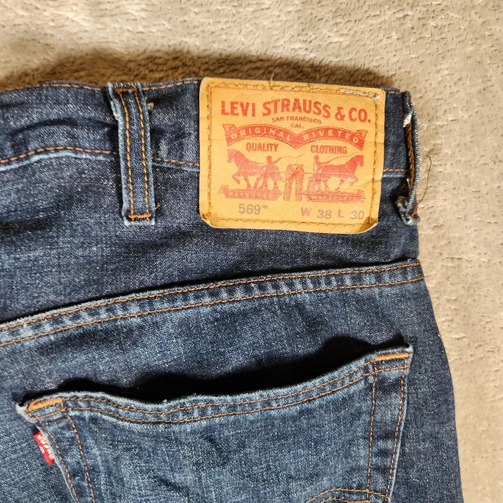 Levi's 569‎ Jeans Men's 41X29 (Tag 38x30) Loose Fit Straight Leg Blue Pre-Owned